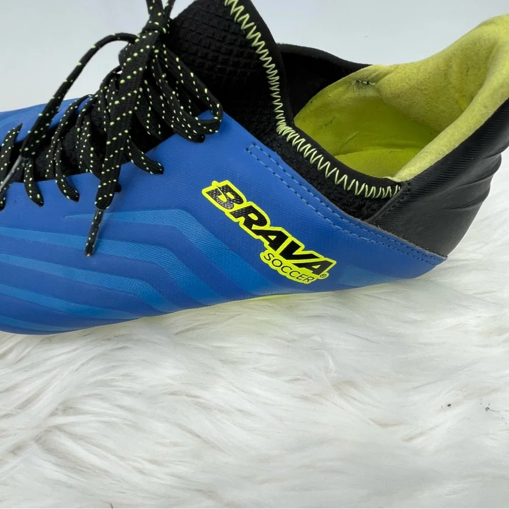 Brava Soccer Cleats Shoes Men's Size 11.5 D Lace Up Blue/Neon
